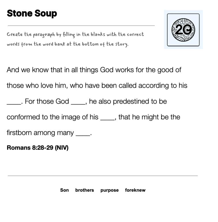 Stone Soup fill-in-the-blank